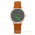 Nuevo reloj divertido de moda para mujer con correa de cuero mate, relojes de cuarzo causales de moda para mujer, reloj de pulsera con esfera pequeña y encanto